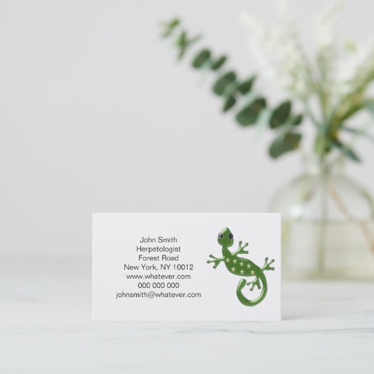 Gecko Lizard Visitenkarte (Stehend Vorderseite)