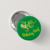 Gecko Lizards Birthday Boy Party Niedlich Kids Button (Vorne & Hinten)