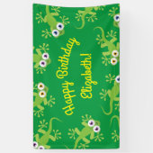 Gecko Lizards Geburtstagsparty Niedlich Kids Banner (Vertikal)