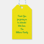 Gecko Lizards Geburtstagsparty Niedlich Kids Geschenkanhänger (Rückseite)