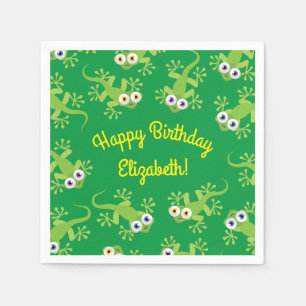 Gecko Lizards Geburtstagsparty Niedlich Kids Serviette