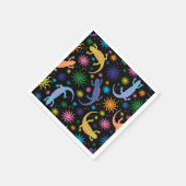 Gecko Lizards mehrfarbig, überall druckfarbig Serviette (Ecke)