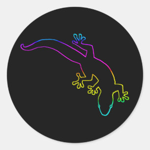 GECKO Mehrfarbige Kontur Runder Aufkleber