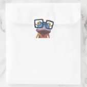 Gecko mit Glasses Retro Sticker (Tasche)