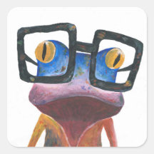 Gecko mit Glasses Retro Sticker