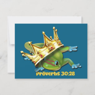 Gecko mit Krone—Sprichwörter Postkarte