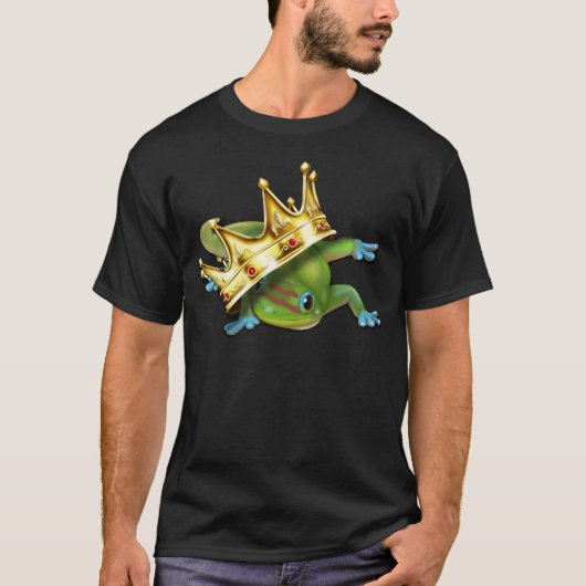 Gecko mit Krone T-Shirt (Vorderseite)