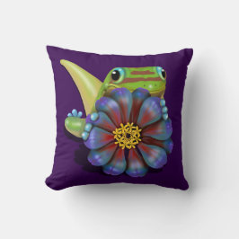 Gecko mit Zinnia-Blume Kissen