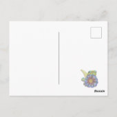Gecko mit Zinnia-Blume Postkarte (Rückseite)
