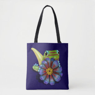Gecko mit Zinnia-Blume Tasche