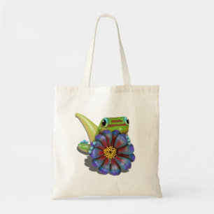 Gecko mit Zinnia-Blume Tragetasche