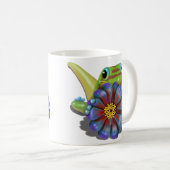 Gecko mit Zinnia Kaffeetasse (VorderseiteRechts)