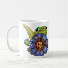 Gecko mit Zinnia Kaffeetasse
