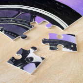 Gecko Motorrad-Fahrer rosa Horizont Name 20x30 hin Puzzle (Seite)