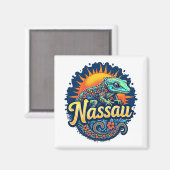 Gecko Nassau Bahamas Caribbean Magnet (Vorderseite/Rückseite)