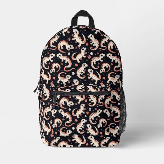 Gecko Pattern Bedruckter Rucksack (Vorderseite)