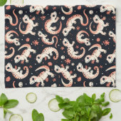 Gecko Pattern Geschirrtuch (Gefaltet)
