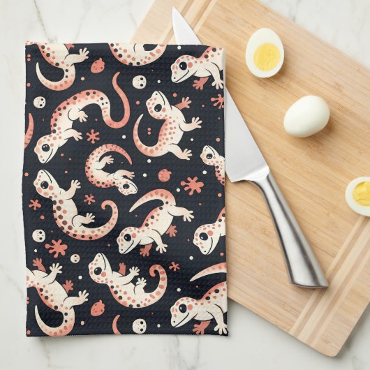 Gecko Pattern Geschirrtuch (Viertel Falte)