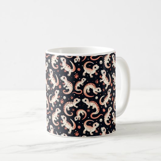 Gecko Pattern Kaffeetasse (VorderseiteRechts)