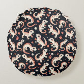 Gecko Pattern Rundes Kissen (Vorderseite)