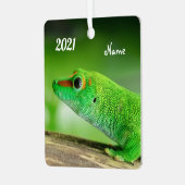 Gecko - Phelsuma grandis Ornament Aus Metall (Vorderseite links)