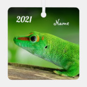 Gecko - Phelsuma grandis Ornament Aus Metall (Rückseite)