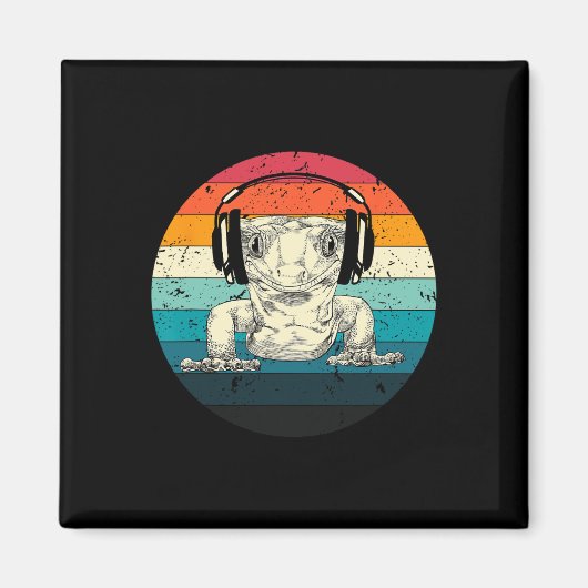 Gecko Playing Video Game Funny Gamer Magnet (Vorne)