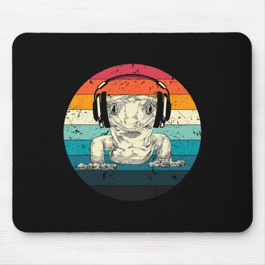 Gecko Playing Video Game Funny Gamer Mousepad (Vorne)