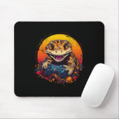 Gecko Playing Video Game Lizard & amp; Reptiles Ga Mousepad (Mit Mouse)
