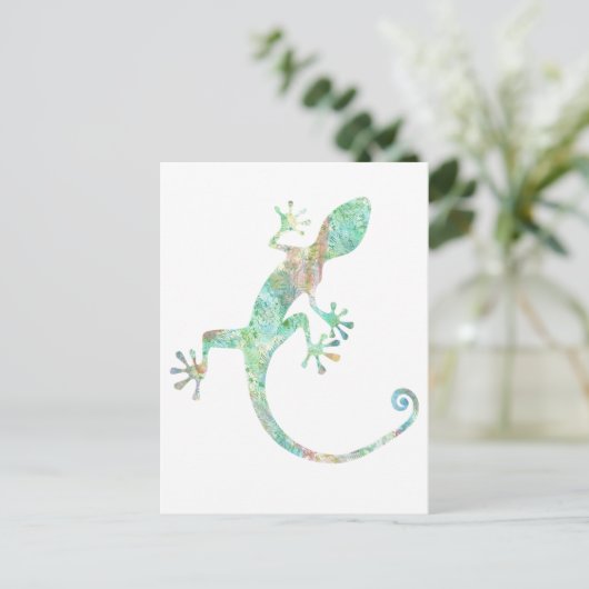 Gecko Postkarte (Stehend Vorderseite)