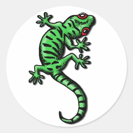 Gecko Runder Aufkleber (Vorderseite)
