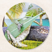 Gecko Runder Pappuntersetzer (Vorderseite)