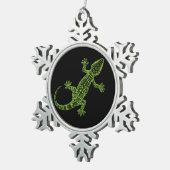 Gecko Schneeflocken Zinn-Ornament (Rechts)