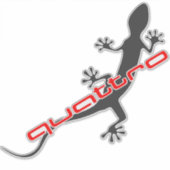 Gecko - Schwarz - Größer Aufkleber (Vorderseite)