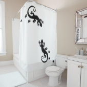 Gecko schwarz laufen + Ihr Hintergrund und Ihre Id Duschvorhang (Beispiel)