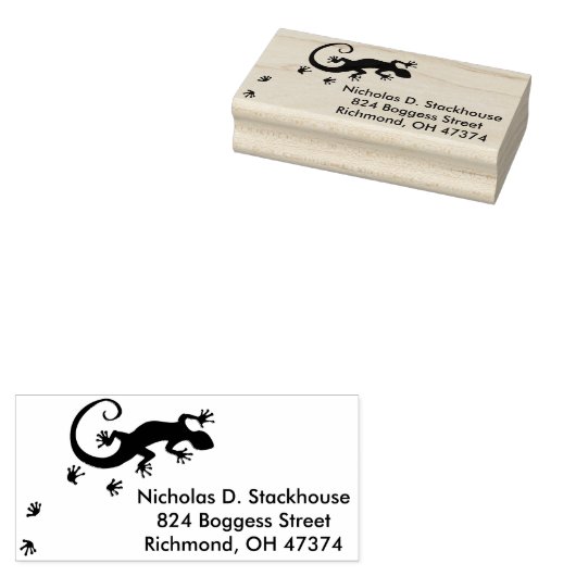 Gecko silber laufen + Ihr Backgr. Ideen Gummistempel (Stempel)