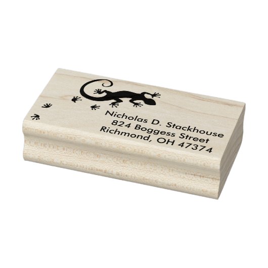 Gecko silber laufen + Ihr Backgr. Ideen Gummistempel (Stempel)