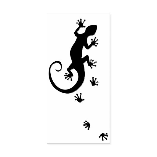 Gecko silber laufen + Ihr Backgr. Ideen Gummistempel (Prägung)