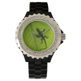 Gecko-Silhouette Armbanduhr