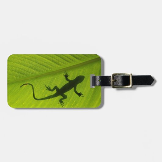 Gecko-Silhouette Gepäckanhänger (Vorderseite horizontal)