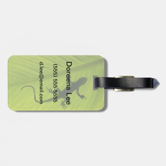 Gecko-Silhouette Gepäckanhänger (Rückseite horizontal)