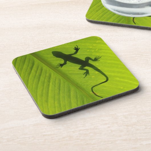Gecko-Silhouette Getränkeuntersetzer (Linke Seite)