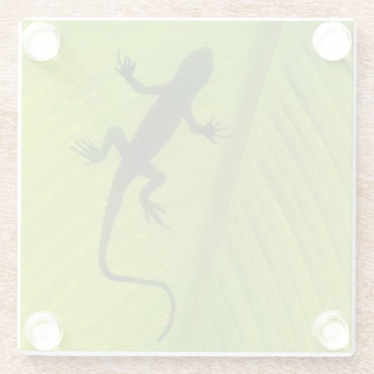 Gecko-Silhouette Glasuntersetzer (Rückseite)