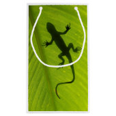 Gecko-Silhouette Kleine Geschenktüte (Rückseite)