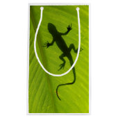 Gecko-Silhouette Kleine Geschenktüte (Vorderseite)