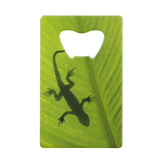 Gecko-Silhouette Kreditkartenflaschenöffner (Rückseite)
