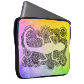 Gecko sitzt auf Blumen Mandala Laptopschutzhülle (Vorne Rechts)