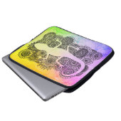 Gecko sitzt auf Blumen Mandala Laptopschutzhülle (Vorne Knopf)