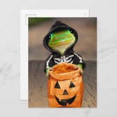 Gecko Skeleton Einladungspostkarte (Vorne/Hinten)