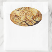 Gecko Spiral Twins Ovaler Aufkleber (Tasche)